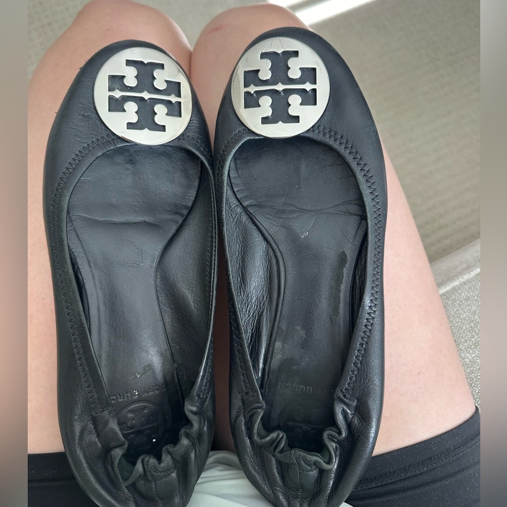 Tory Burch Black Flats